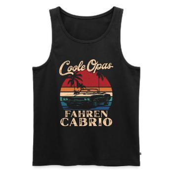 Cool Grandpas Driving Convertible Retro Grandpa - Men's Premium Organic Tank Top - black - Front - AI Model Male 178 light (178cm)
