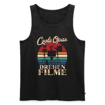 Coole Opas drehen Filme Retro Großvater - Männer Premium Bio Tank Top - Schwarz - Vorne - Michal (187cm)
