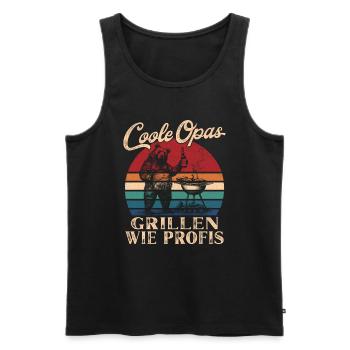 Cool Grandpas Grilling Retro Grandpa - Men's Premium Organic Tank Top - black - Front - AI Model Male 178 light (178cm)