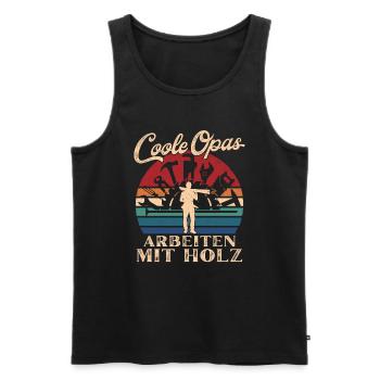 Coole Opas arbeiten mit Holz Retro Großvater - Männer Premium Bio Tank Top - Schwarz - Vorne - Michal (187cm)