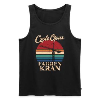 Cool Grandpas Driving Crane Retro Grandpa - Men's Premium Organic Tank Top - black - Front - AI Model Male 178 light (178cm)