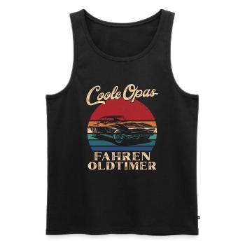 Coole Opas fahren Oldtimer Retro Großvater - Männer Premium Bio Tank Top - Schwarz - Vorne - Michal (187cm)