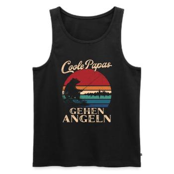Cool Dads Go Fishing Retro Dad Gift - Men's Premium Organic Tank Top - black - Front - Michal (187cm)