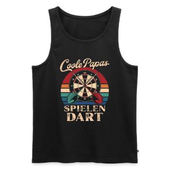 Cool Dads Play Darts Retro Dad Gift - Men's Premium Organic Tank Top - black - Front - Michal (187cm)