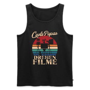 Coole Papas drehen Filme Retro Vater Geschenk - Männer Premium Bio Tank Top - Schwarz - Vorne - Michal (187cm)