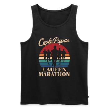 Cool Dads Run Marathon Cadeau Rétro Papa - Débardeur bio Premium Homme - noir - Devant - AI Model Male 178 light (178cm)