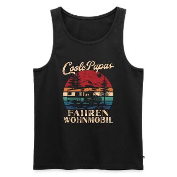 Coole Papas fahren Wohnmobil Retro Vater Geschenk - Männer Premium Bio Tank Top - Schwarz - Vorne - Michal (187cm)