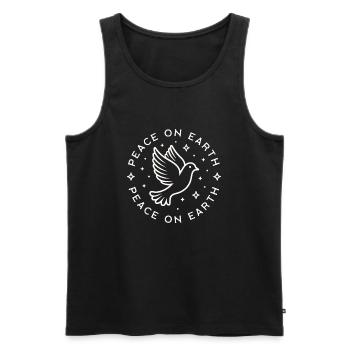Dove of peace on earth - Men's Premium Organic Tank Top - black - Front - AI Model Male 178 light (178cm)