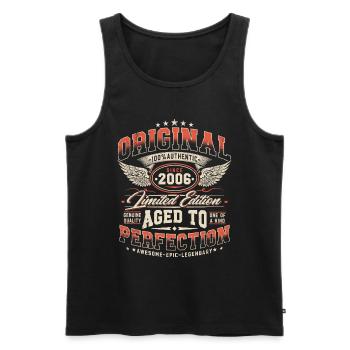 Jahrgang 2006 Vintage Retro Geburtstag Geschenk - Männer Premium Bio Tank Top - Schwarz - Vorne - Michal (187cm)