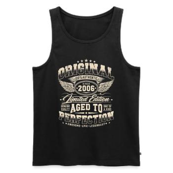 Jahrgang 2006 Vintage Retro Geburtstag Geschenk - Männer Premium Bio Tank Top - Schwarz - Vorne - Michal (187cm)