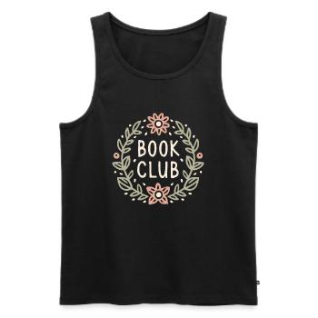Club de lecture romance lectrices fleurs aesthetic - Débardeur bio Premium Homme - noir - Devant - AI Model Male 178 light (178cm)