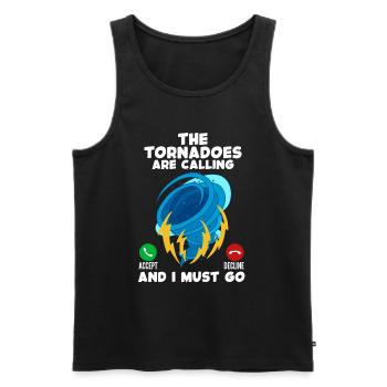 Tornado - Männer Premium Bio Tank Top - Schwarz - Vorne - AI Model Male 178 light (178cm)