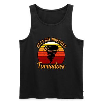 Tornado - Männer Premium Bio Tank Top - Schwarz - Vorne - AI Model Male 178 light (178cm)
