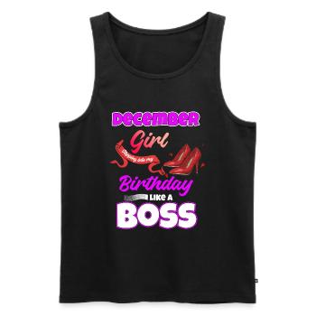 Funny Birthday Gift December - Men's Premium Organic Tank Top - black - Front - Michal (187cm)