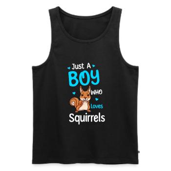 Nur Ein Junge, Der Eichhörnchen Liebt - Männer Premium Bio Tank Top - Schwarz - Vorne - Michal (187cm)