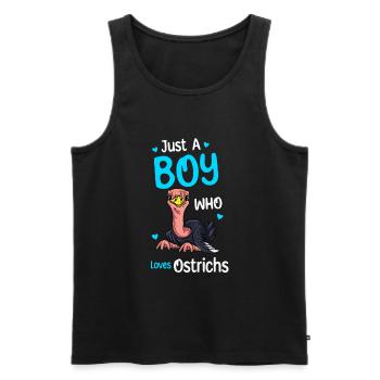 Nur Ein Junge, Der Strauße Liebt - Männer Premium Bio Tank Top - Schwarz - Vorne - Michal (187cm)