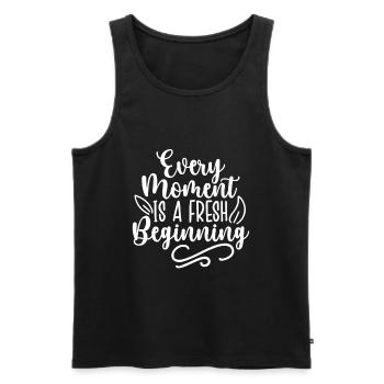 Every Moment Is A Fresh Beginning - Men's Premium Organic Tank Top - black - Front - Michal (187cm)