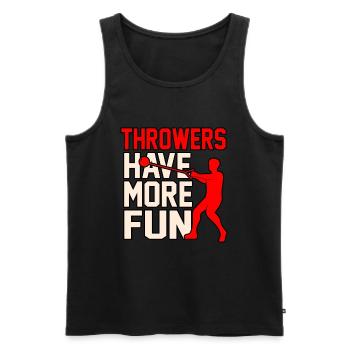 Throwing is more fun - Men's Premium Organic Tank Top - black - Front - AI Model Male 178 light (178cm)