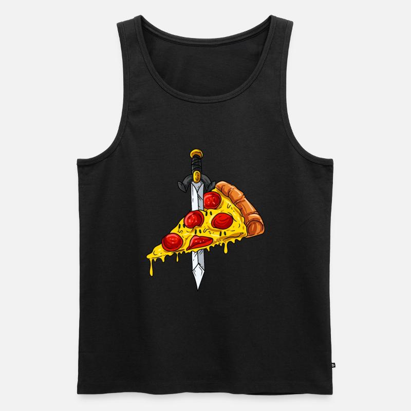 Pizza - Männer Premium Bio Tank Top - Schwarz