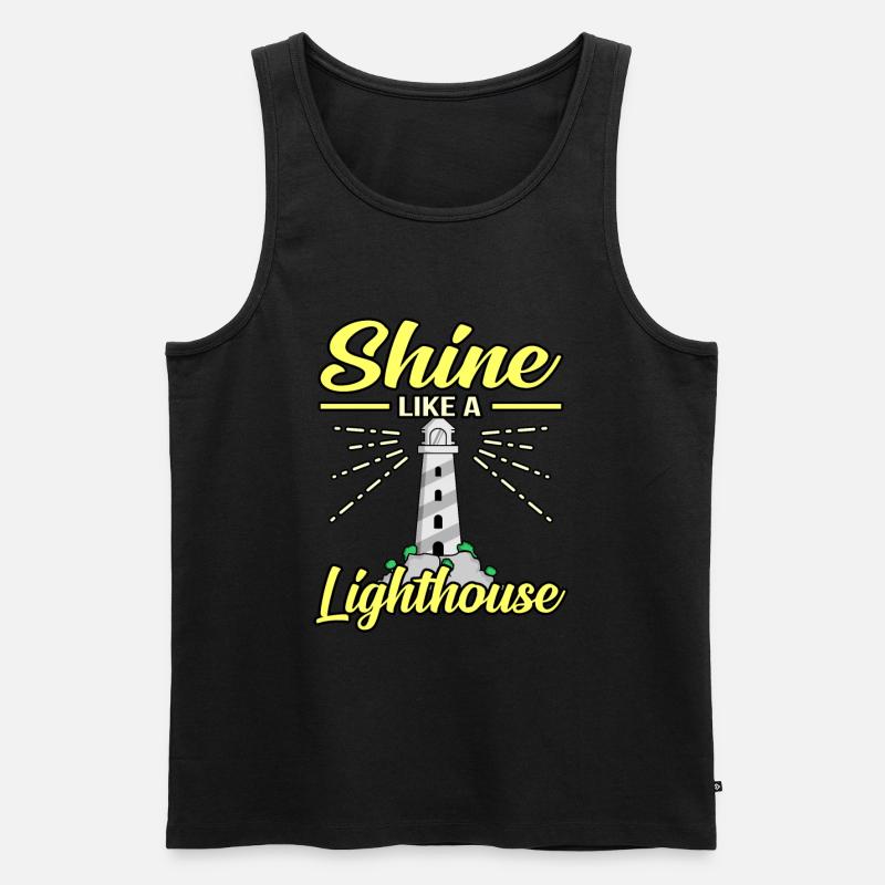 Leuchtturm - Männer Premium Bio Tank Top - Schwarz