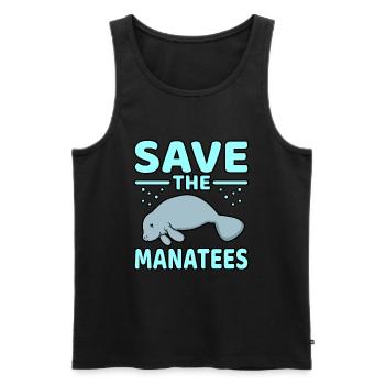 Manatee - Men's Premium Organic Tank Top - black - Front - AI Model Male 178 light (178cm)
