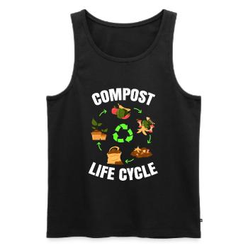 Compost Worms Gift - Men's Premium Organic Tank Top - black - Front - Michal (187cm)