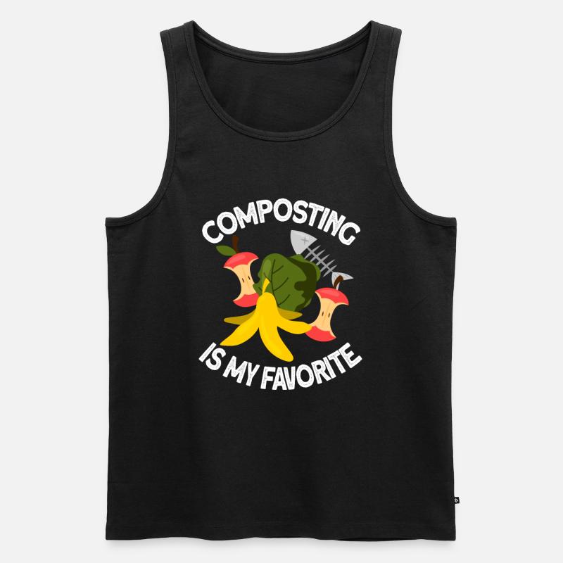 Kompost orme gave - Herre Premium økologisk tanktop - sort
