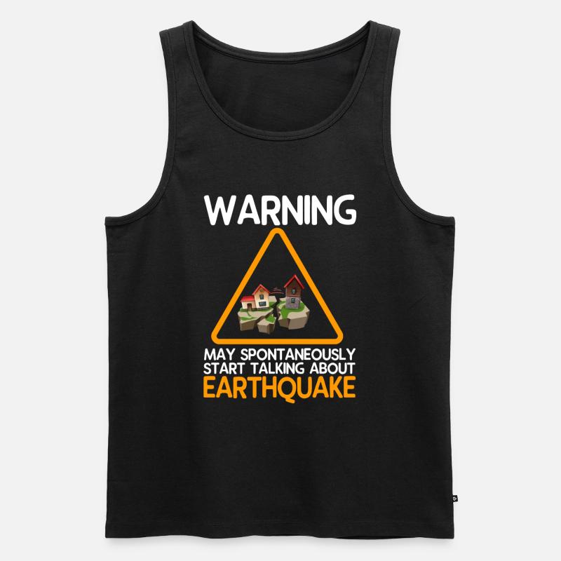 Erdbeben - Männer Premium Bio Tank Top - Schwarz
