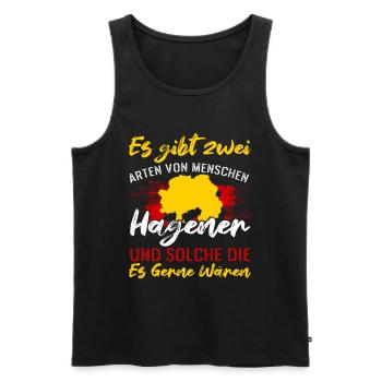 Es Gibt Zwei Arten Von Menschen Hagener - Männer Premium Bio Tank Top - Schwarz - Vorne - Michal (187cm)