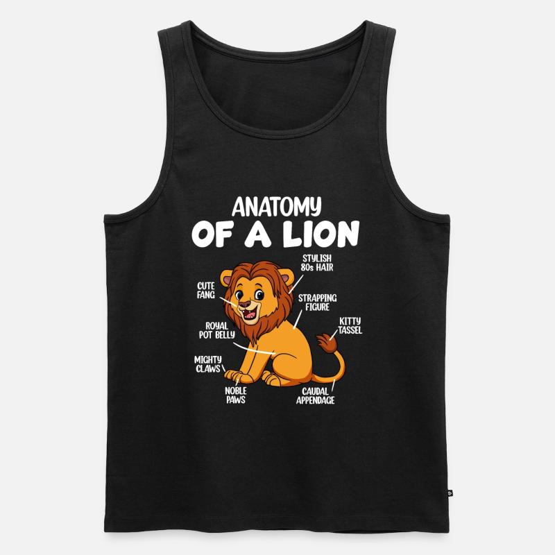 Anatomie eines Löwen - Männer Premium Bio Tank Top - Schwarz