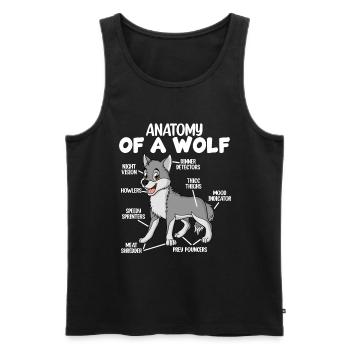 Anatomie d’un loup - Débardeur bio Premium Homme - noir - Devant - Michal (187cm)