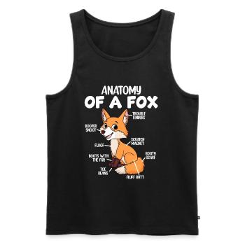Anatomy of a fox - Men's Premium Organic Tank Top - black - Front - AI Model Male 178 light (178cm)