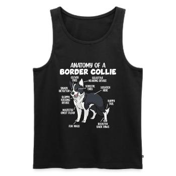 Anatomy of a Border Collie - Men's Premium Organic Tank Top - black - Front - AI Model Male 178 light (178cm)