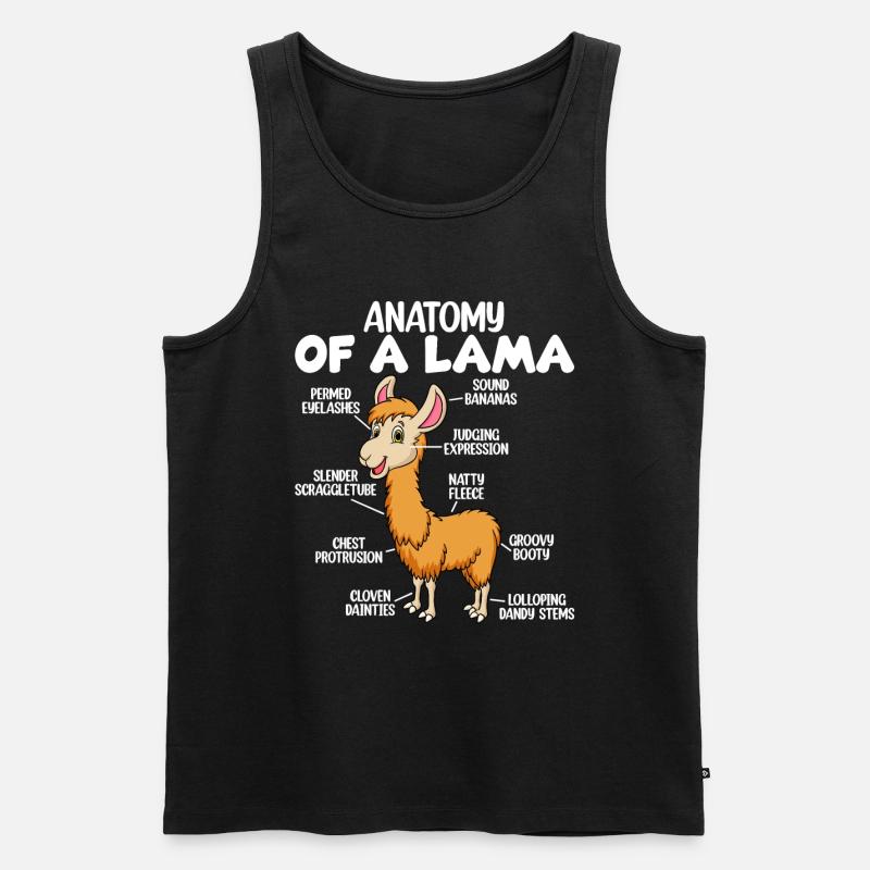 Anatomie eines Lamas - Männer Premium Bio Tank Top - Schwarz