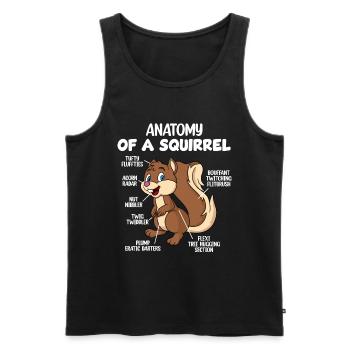 Anatomie d’un écureuil - Débardeur bio Premium Homme - noir - Devant - Michal (187cm)