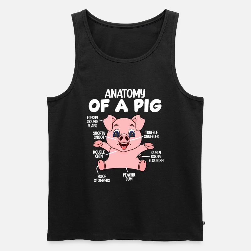 Anatomie d’un cochon - Débardeur bio Premium Homme - noir