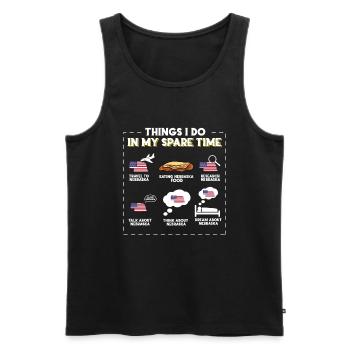 Dinge, die ich in meiner Freizeit tue Nebraska - Männer Premium Bio Tank Top - Schwarz - Vorne - Michal (187cm)