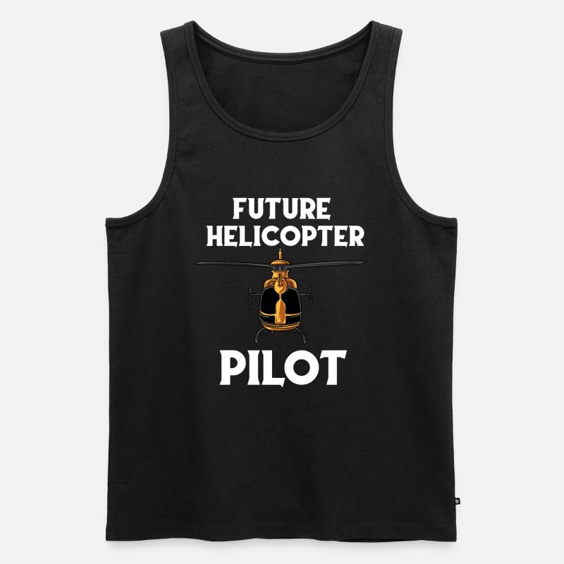 Zukünftiger Hubschrauberpilot - Männer Premium Bio Tank Top - Schwarz