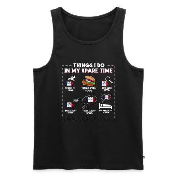 Dinge, die ich in meiner Freizeit mache Iowa - Männer Premium Bio Tank Top - Schwarz - Vorne - Michal (187cm)