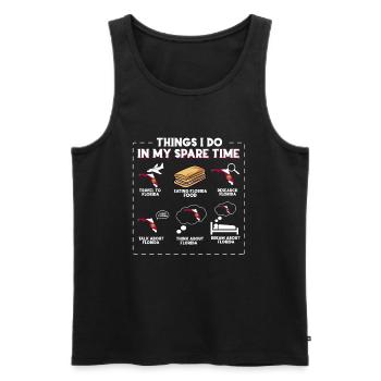 Ce que je fais pendant mon temps libre en Floride - Débardeur bio Premium Homme - noir - Devant - AI Model Male 178 light (178cm)