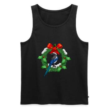Perfektes lustiges niedliches Elster Vogel Design - Männer Premium Bio Tank Top - Schwarz - Vorne - AI Model Male 178 light (178cm)