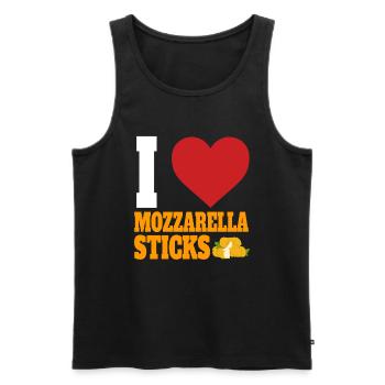 Ich liebe Mozzarella-Sticks - Männer Premium Bio Tank Top - Schwarz - Vorne - AI Model Male 178 light (178cm)