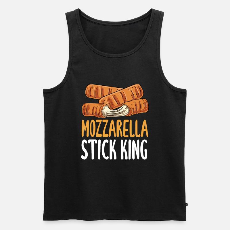 Mozzarella-Stick-König - Männer Premium Bio Tank Top - Schwarz