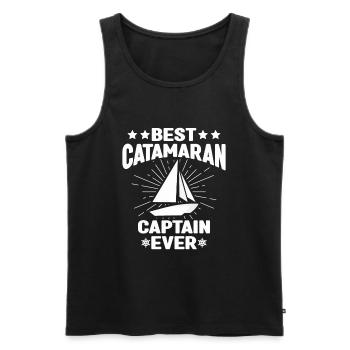 Catamaran - Men's Premium Organic Tank Top - black - Front - AI Model Male 178 light (178cm)