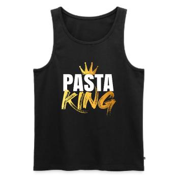 Pasta King - Men's Premium Organic Tank Top - black - Front - Michal (187cm)