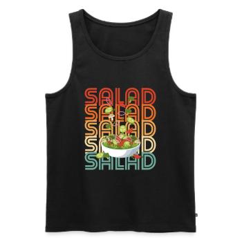 Salade rétro - Débardeur bio Premium Homme - noir - Devant - AI Model Male 178 light (178cm)