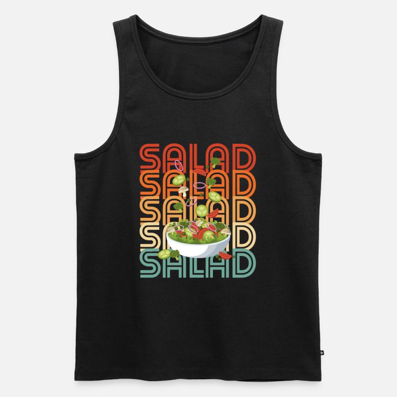 Retro-Salat - Männer Premium Bio Tank Top - Schwarz