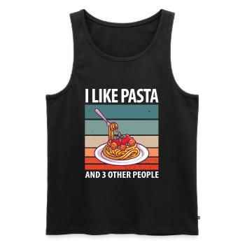 I like pasta and 3 other people - Men's Premium Organic Tank Top - black - Front - Michal (187cm)