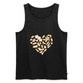 Pâtes coeur Pâtes Pâtes - Débardeur bio Premium Homme - noir - Devant - AI Model Male 178 light (178cm)