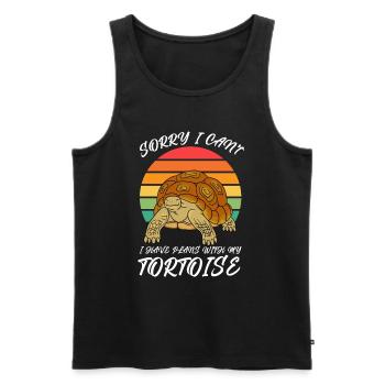 Turtle - Men's Premium Organic Tank Top - black - Front - AI Model Male 178 light (178cm)